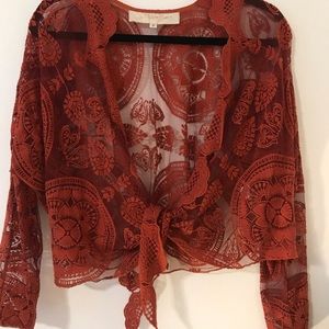 Jen’s Pirate Booty - embroidered lace tie-front